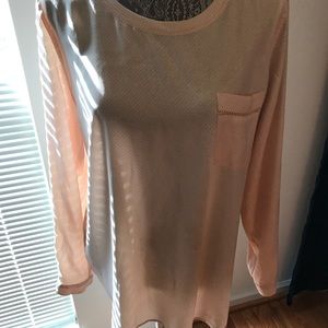 Ann Taylor light pink long-sleeved blouse